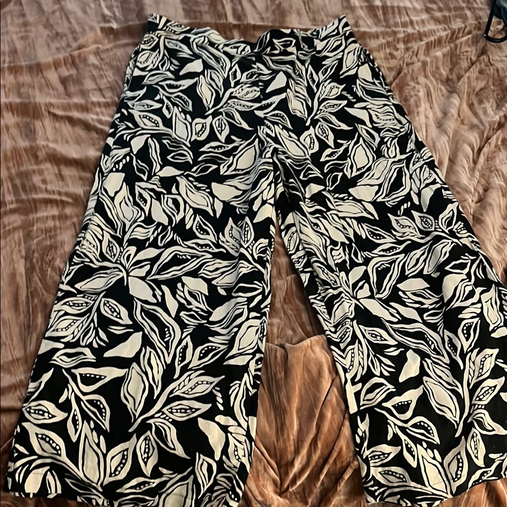 Jules & Leopold Black and White Wide Leg Pants